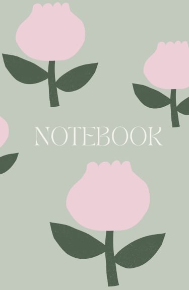 Modern Floral Blank Softcover Notebook