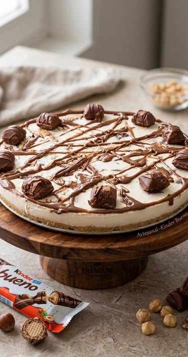 Pay frio de chocolate, hecho con kinder bueno