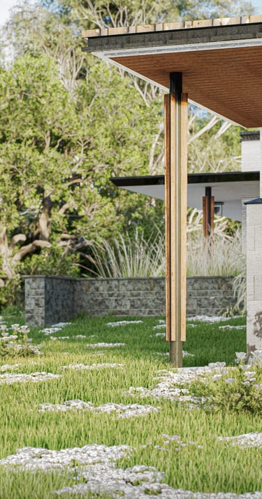 Rendu 3D architecture contemporaine avec terrasse – BenRaff Studio
