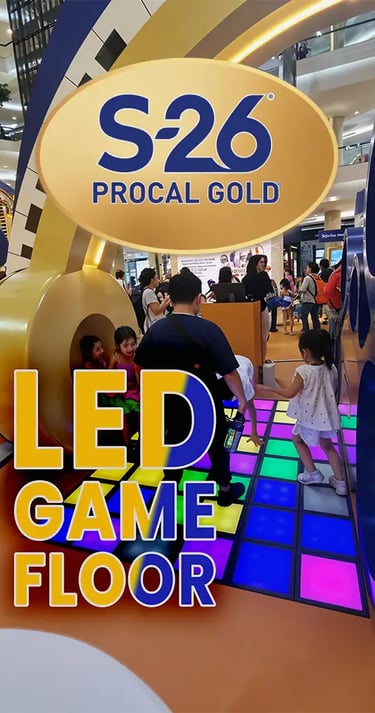 S26 interactive floor game installation for kids event