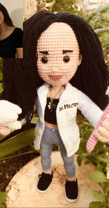 diş hekimi kişiye özel amigurumi bebek