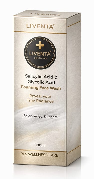 Liventa face wash - salicylic acid + glycolic acid