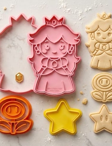Juego de cortadores y sellos para galletas de la Princesa