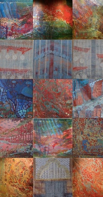 Mosaïque d'oeuvres d'Annick Zimmermann