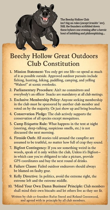 Beechy Hollow Greast Outdoors Club Constitution of 10 bylaws