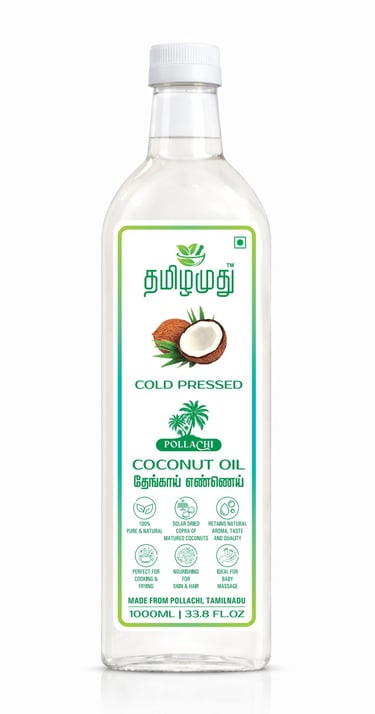 Tamilamuthu Pollachi Coconut Oil 1 Litre Bottle