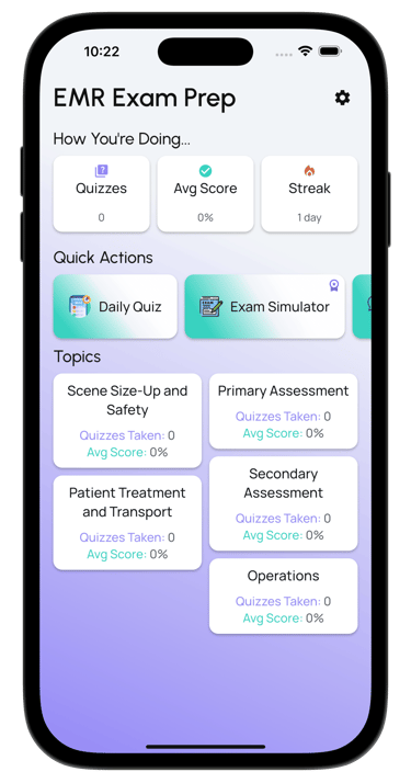 emr exam prep screenshot