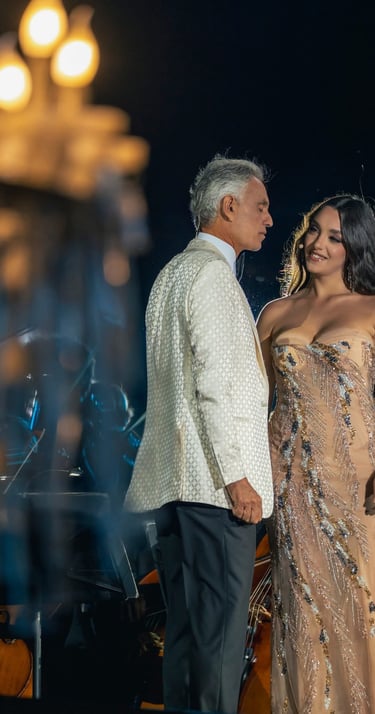 fashion and event hair styling for Andrea Bocelli productions