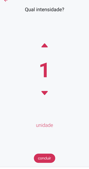Escolha a intensidade da atividade