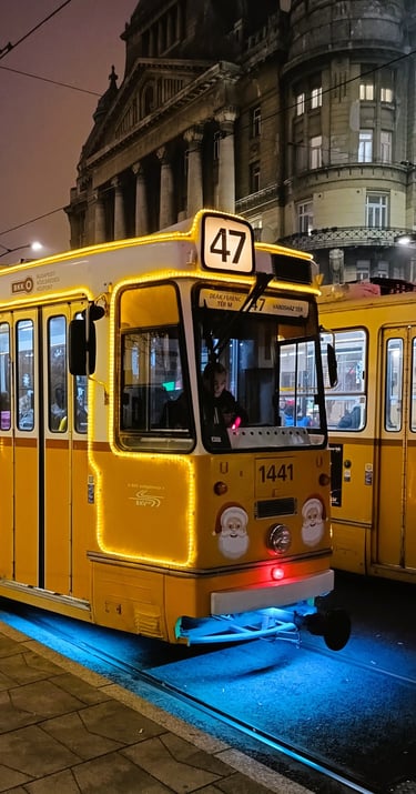 Świąteczny tramwaj 47 w Budapeszcie