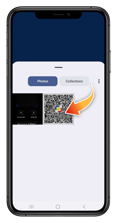 Select the QR Code you downloaded.