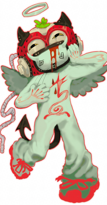 STICKERS angel cat