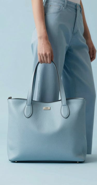 Minimalist composition of high-end fashion accessories, ultra-detailed texture, sharp focus, professional studio lighting, palette including #3D5A80 and #E0FBFC.