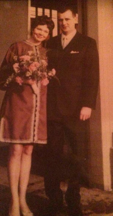 Die Eltern von Jörg, Eeva Grube und Hans-Werner Grube bei Ihrer Hochzeit 1968
