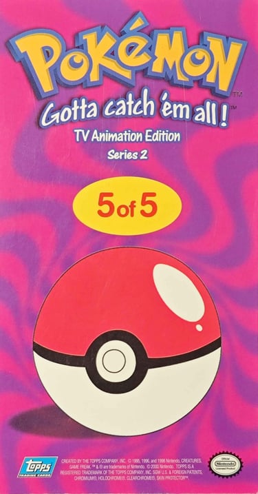 Tin Topper 5 of 5 Topps Pokémon series 2 US back