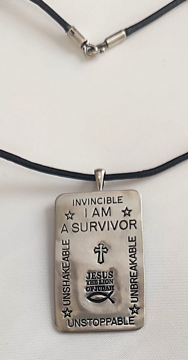 Sterling I AM A SURVIVOR Pendant