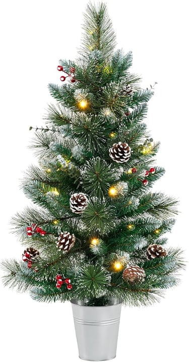 60CM/90 Pre Lit Christmas Tree, 2FT/3FT Table Top Aa christmas tree with pine cones and pine cones