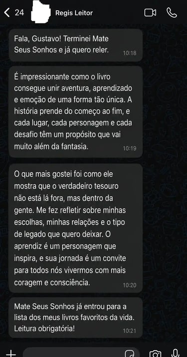 Avaliação WhatsApp Livro Mate Seus Sonhos