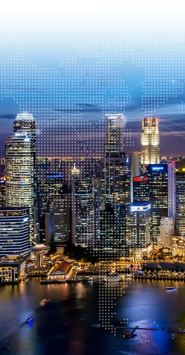 night view of Singapore CBD