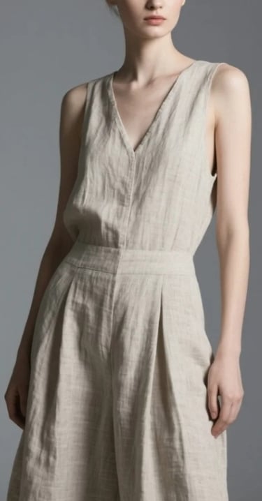 Hemp Fabric Fashion - Tank Top Jumpsuits