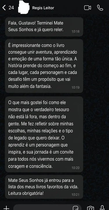 Avaliação WhatsApp Livro Mate Seus Sonhos