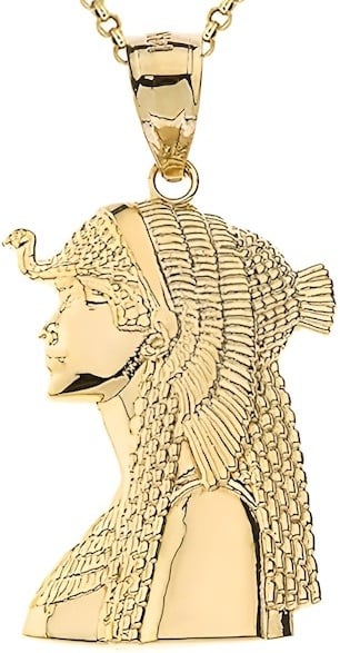 Cobra Snake Necklace: Ancient Egyptian Queen Cleopatra Pendant in 14k Gold