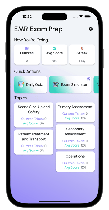emr exam prep screenshot