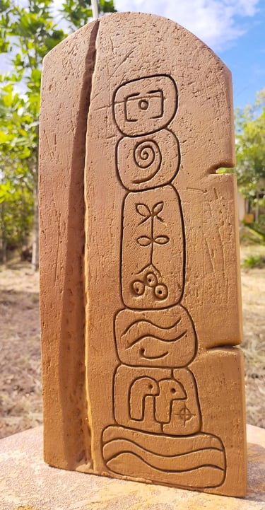 Escultura-arcilla-símbolos-lengua artística- Barichara-Colombia-hormigas-cerámica