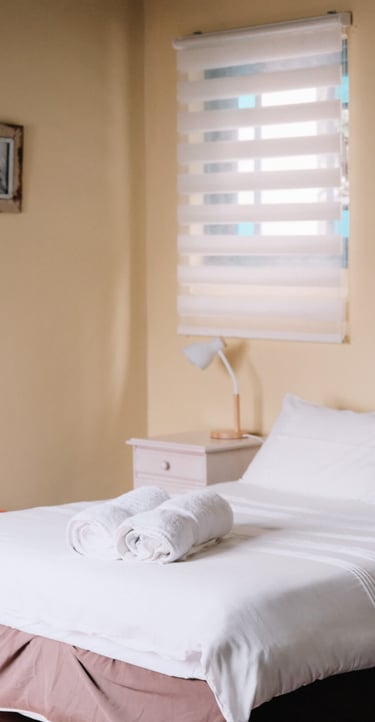 Bedroom setting at the boat house in Anniston