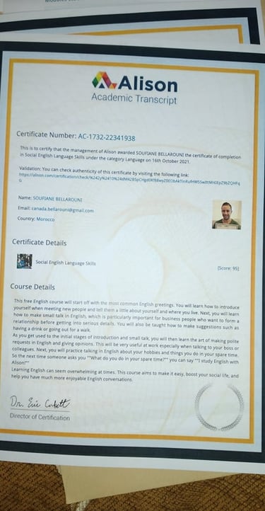 certificate international diplome diploma certificat شهادة دبلوم عالمي دولي أليسون