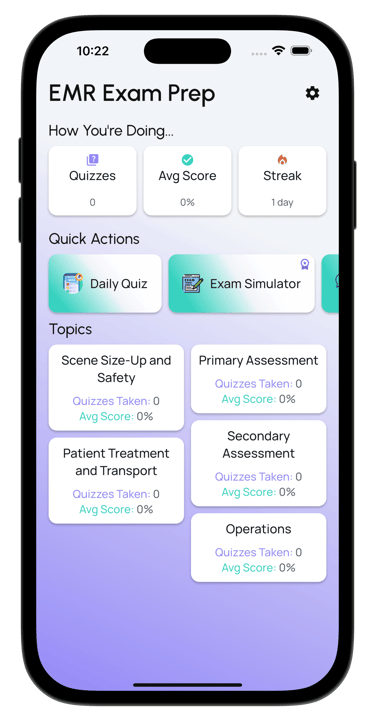 emr exam prep screenshot