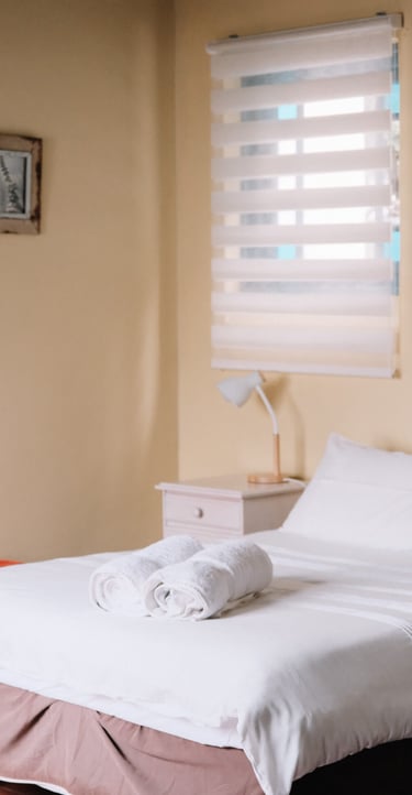 Bedroom setting at the boat house in Anniston