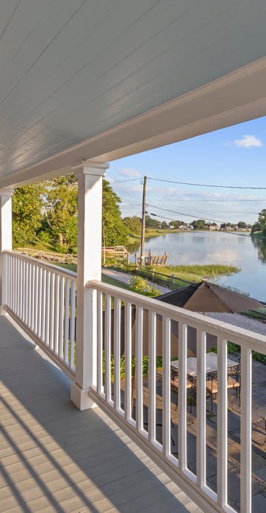Relax on the porch for sunrise, sunsets, and watching the world go by