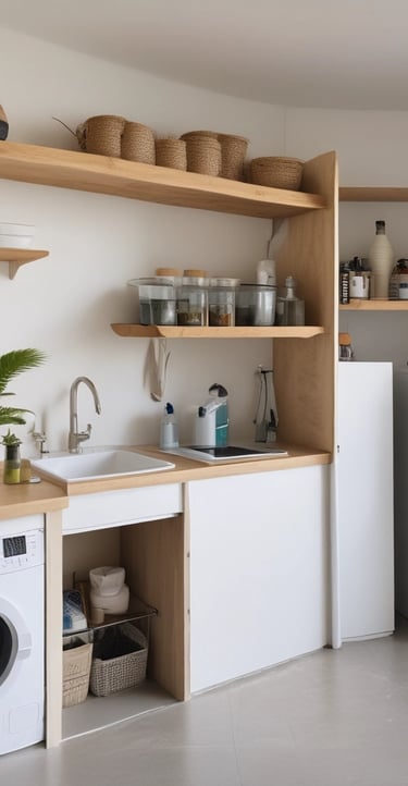 Bright and airy garden suite interior.