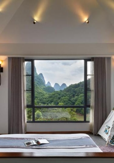 Family rooms with a view at the Yangshuo Li River Resort