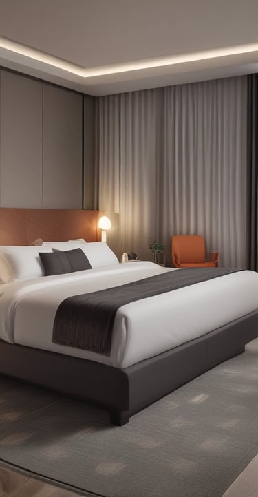 Bright and tidy standard hotel room with a single bed and a work desk.