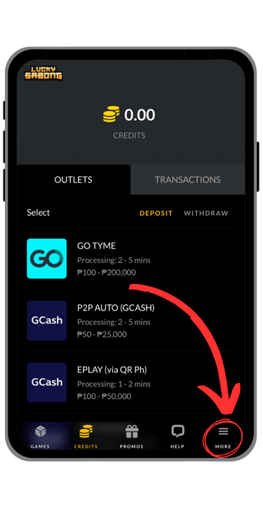 goperya customer support settings screen