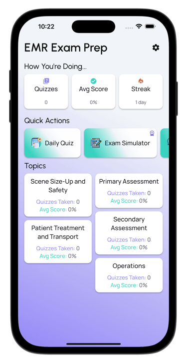 emr exam prep screenshot