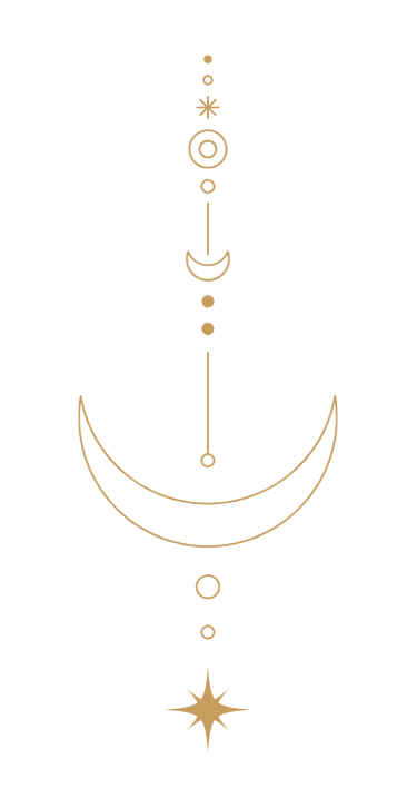 a crescent moon and stars