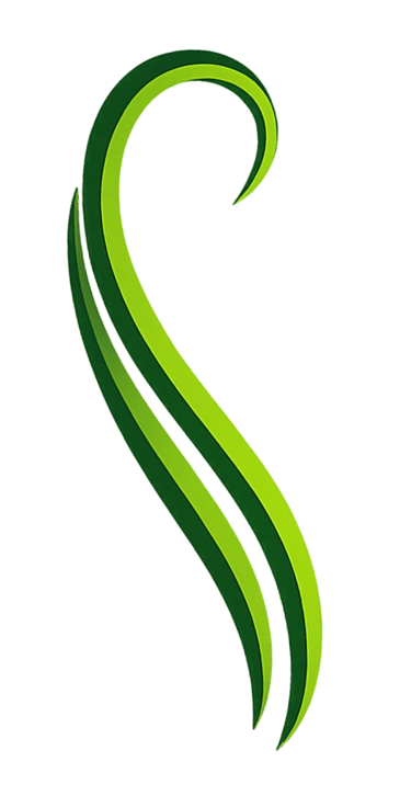 Green flowing ribbon logo for ComeBeWell