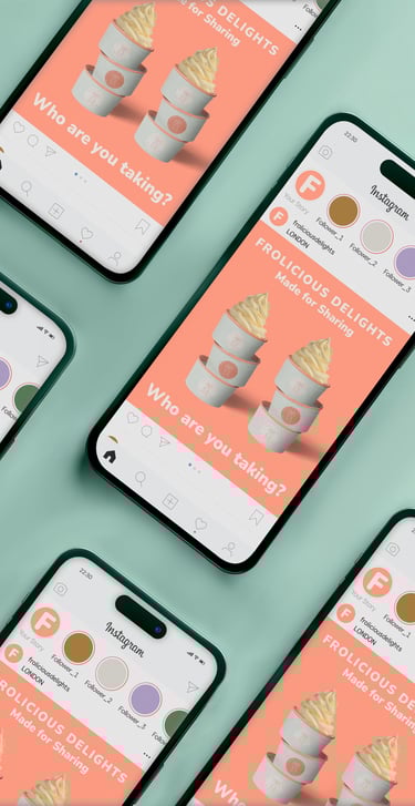 Frolicious Delights Instagram social media template design — brand identity