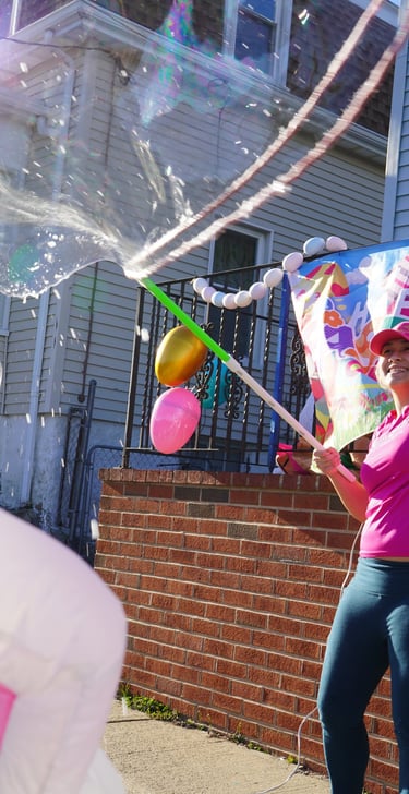 Making bubbles at a party