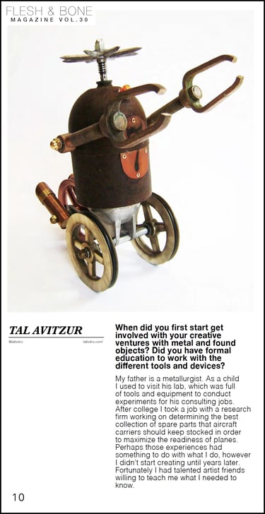 Flesh & Bone magazine article about artist Tal Avitzur.