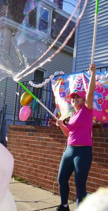 Making bubbles at a party
