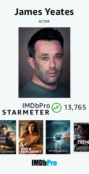 James Yeates Actor IMDb Pro profile badge showcasing verified credits in film and television.