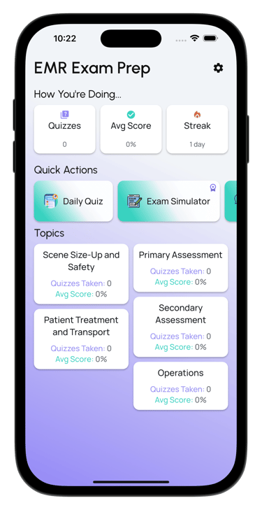 emr exam prep screenshot
