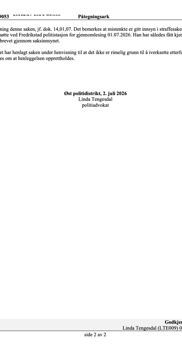 Fredrikstad Police, Østfold police, Salah Al Saadi candidate, Blackmail, Extortion, Linda Tengesdal