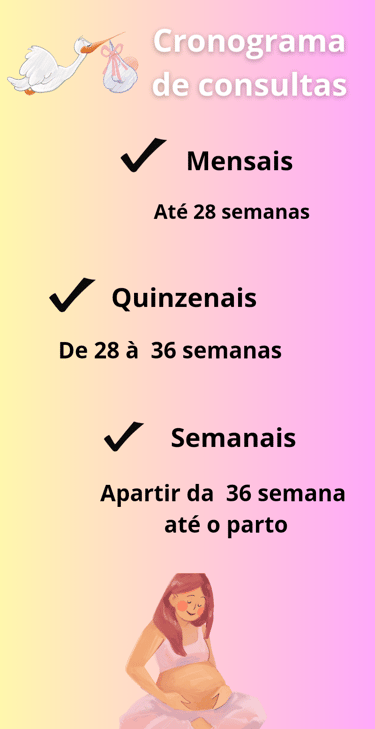 CRONOGRAMA DE CONSULTAS DURANTE O PRÉ -NATAL