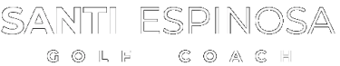 logo de santi espinosa golf coach en blanco