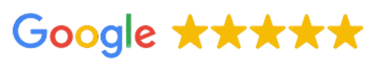 Google graphic displaying 5 full stars, representing Gili Scuba Diving's outstanding reviews and high customer satisfaction i